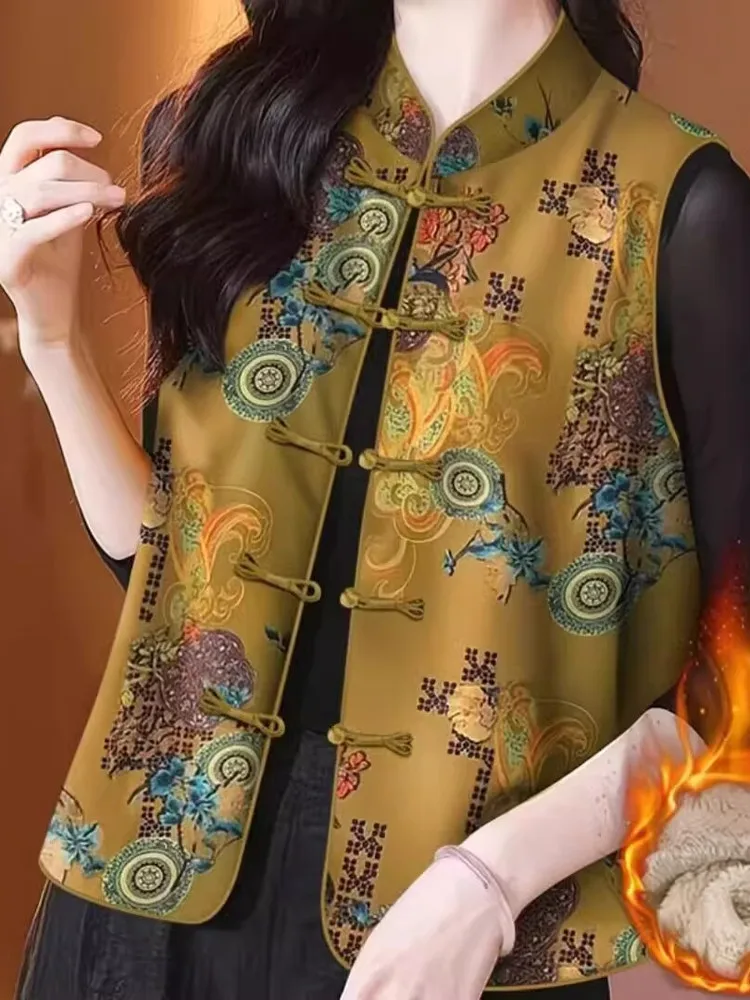 

Китайский Sle Faionable Ретро вышитый джат женский жилет на пуговицах осенне-зимняя одежда для мамы