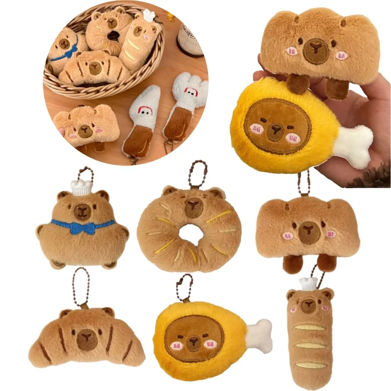 

Брелок с изображением еды Капибалы, милый хлеб, капибар, кулон, украшение для сумки, креативный забавный автомобильный брелок, ювелирное изделие, подарок для лучшего друга