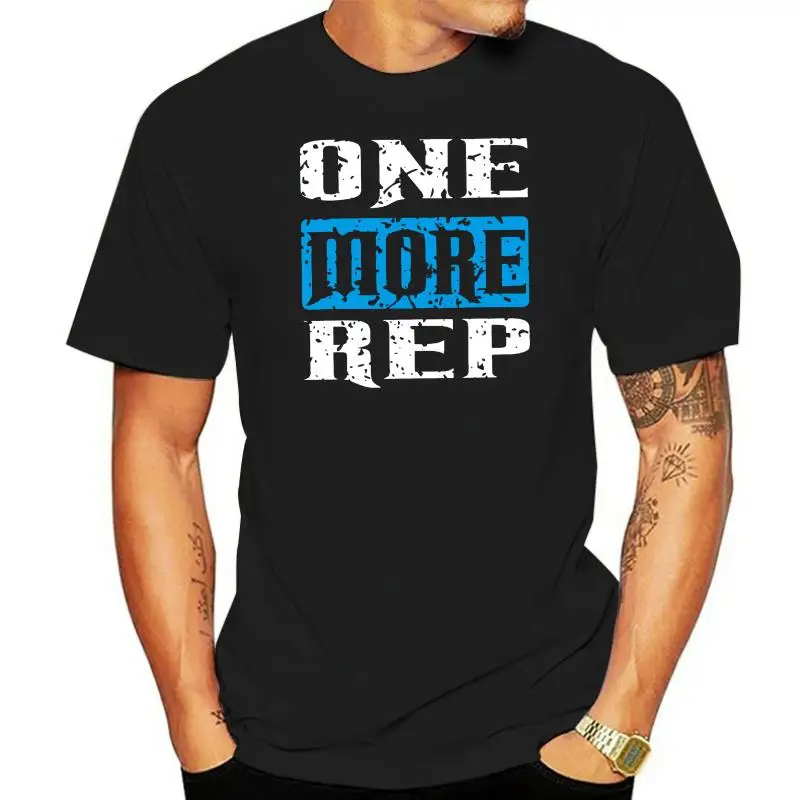 One More Rep White Blue Mens T-Shirt 100% Cotton O Neck Cool Mens Tee Shirt Plus Size S-5xl Solid Color Pop Top Tee