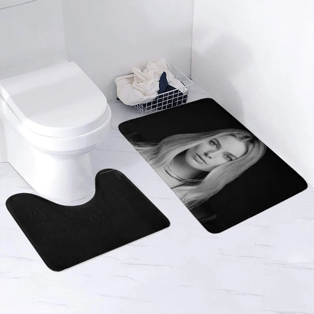 

2 Pieces Non-Slip Bathroom Rug, Soft Microfibers Absorbent Bath Mat, Margot robbie Machine Washable