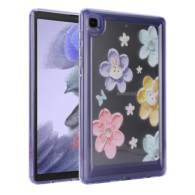 

For Samsung Galaxy Tab A8 2021 Case SM-X200 10.5inch Soft TPU Shockproof Back Cover Oil Painting Flowers Protective Shell+Gift