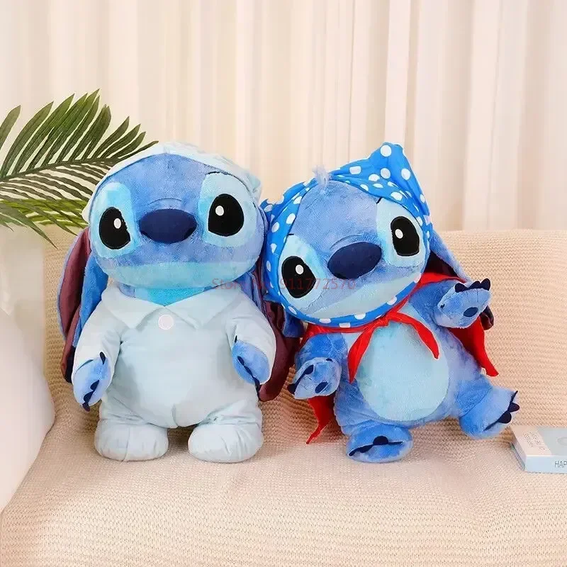 Disney Stitch 25/50cm Pajamas Cloak Series Kawaii Plush Doll Toys Soft Stuffed Toy Sofa Back Cushion Children Christmas Gifts