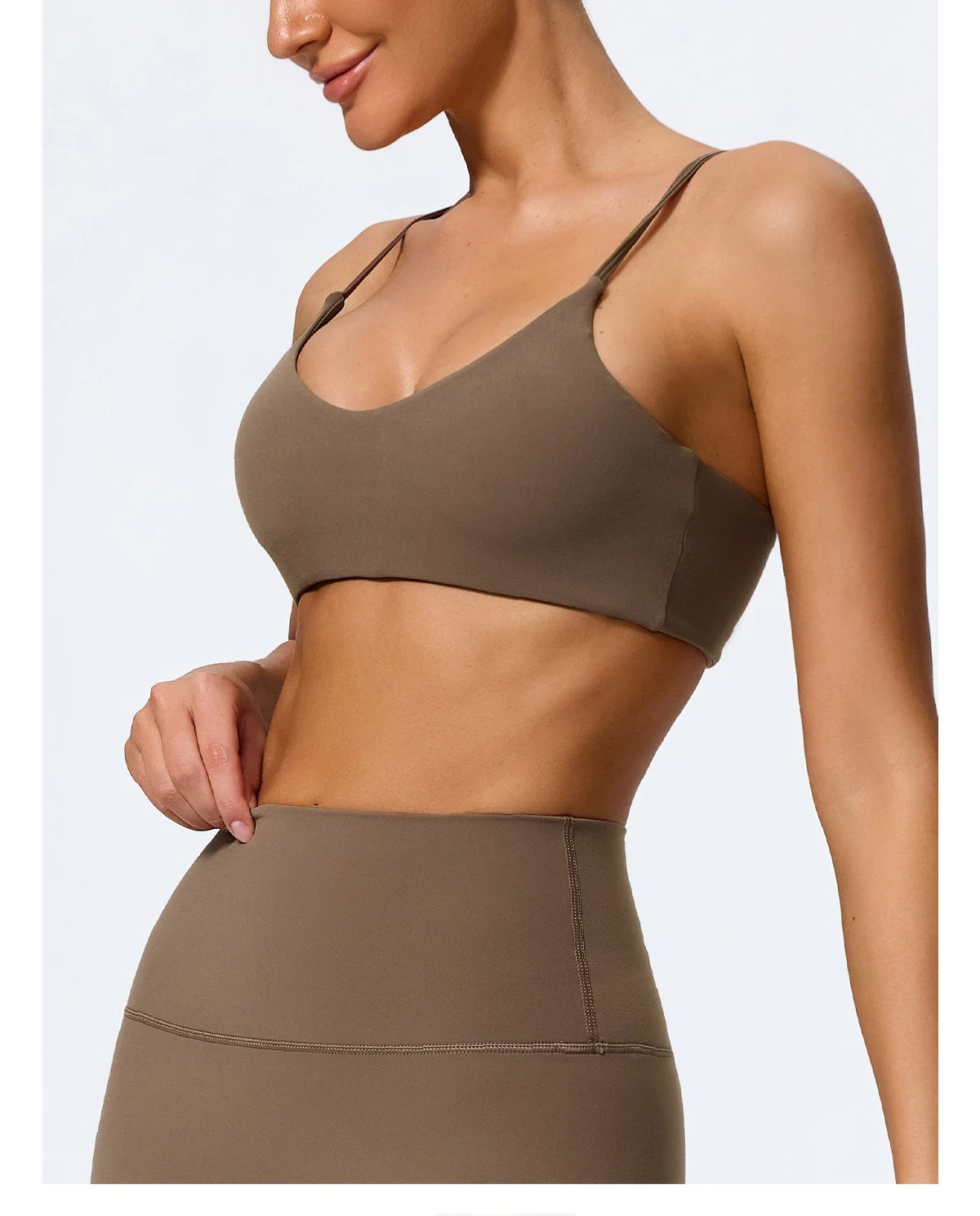Ctenkevet Sommer Damen 2-teiliges Ärmelloses Sportset, Zweiteiliges Yoga-Set für Frauen, Hochgeschnittene Atmungsaktive Leggings, Sportbekleidung für Damen – Detail 19
