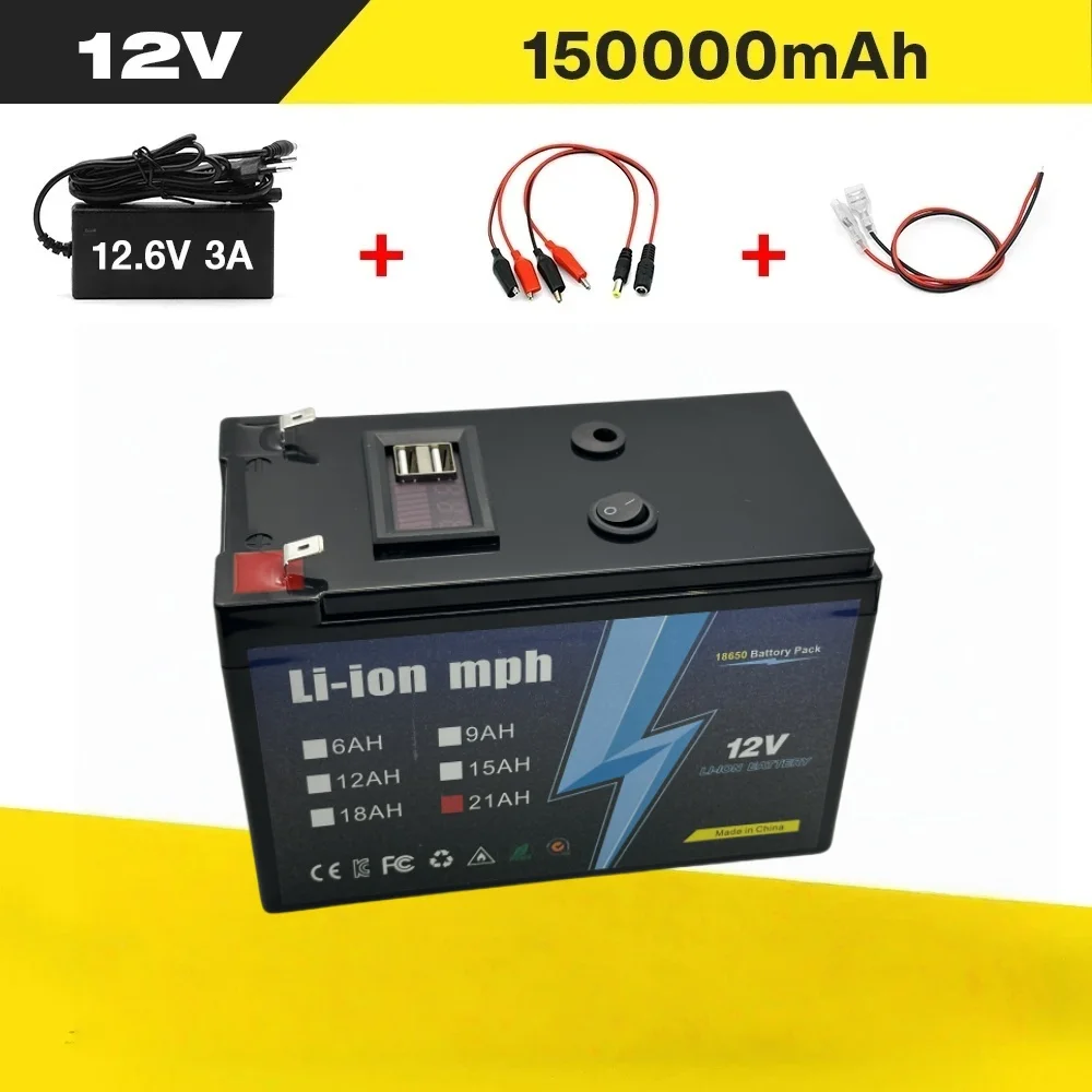 

12V 21Ah Lithium LiFePO4 Deep Cycle Rechargeable Iron Phosphate Battery 4000+ Cycle for Solar,Fish Finder,Power Wheels,Lighting