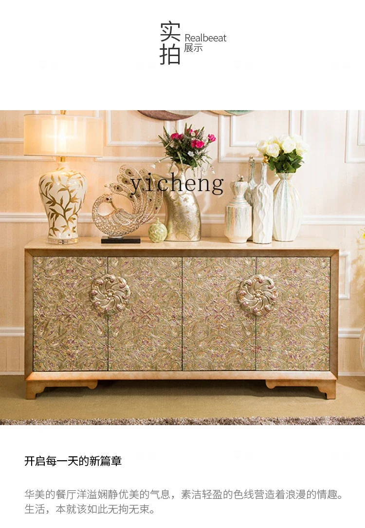 r9.2- Entry-Level Villa Marble Countertop Side Cabinet Hall Cabinet