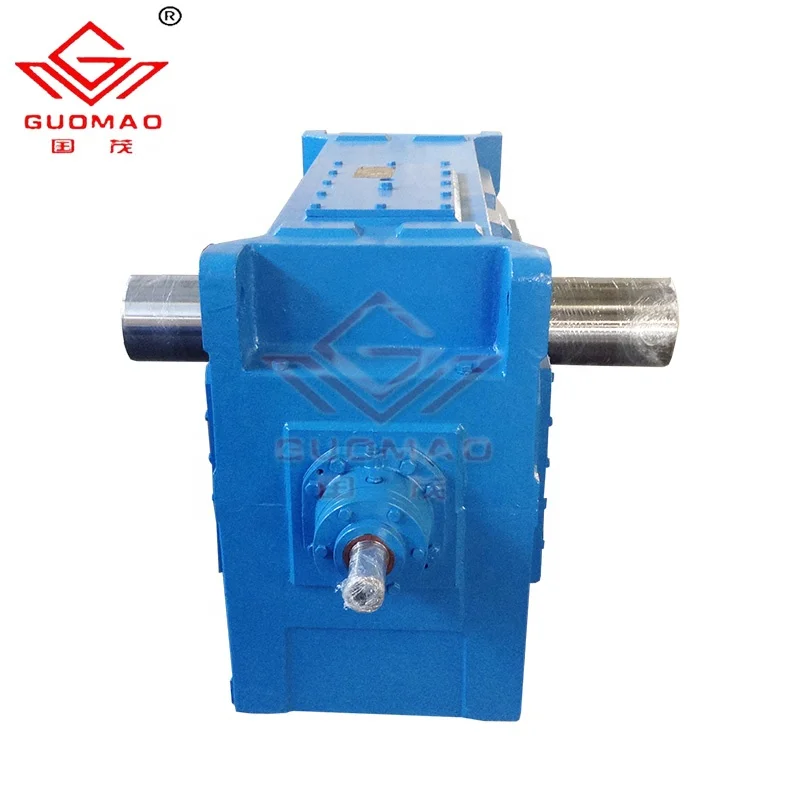 China Guomao helical bevel Gearbox B series 90 degree shaft vertical speed transmission reduction Flendered industrial gearbox