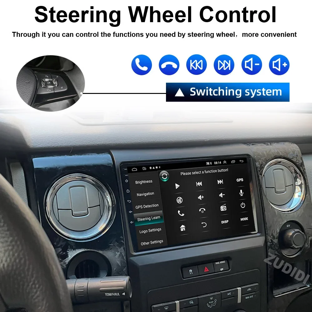 Rádio do carro Android 13 para Ford, Leitor multimídia automático, Carplay estéreo, Navegação GPS, DVD, F150, P415, Raptor, 2008-2014, 8G, 128G