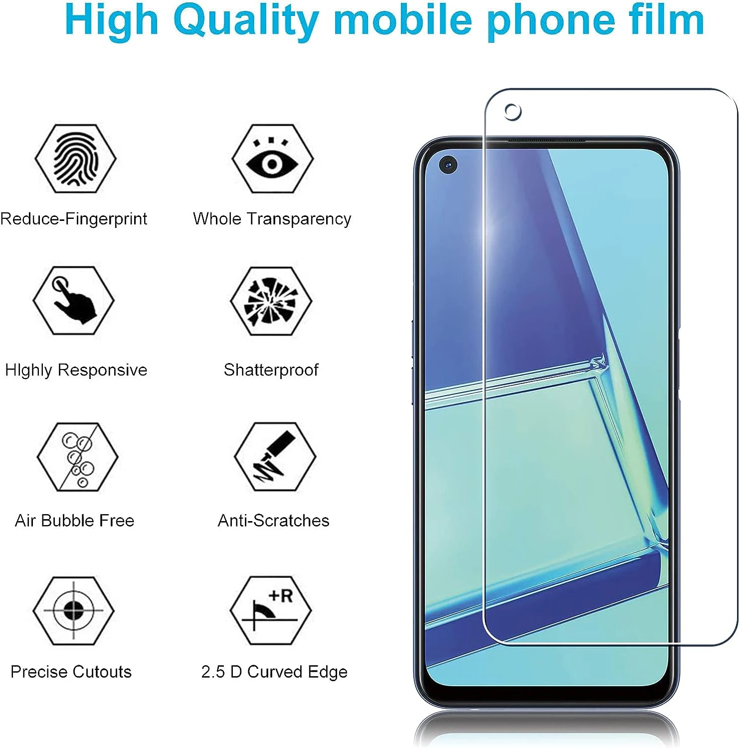 2/4Pcs High Auminum Tempered Glass For OPPO A73 5G Screen Protector Glass Film