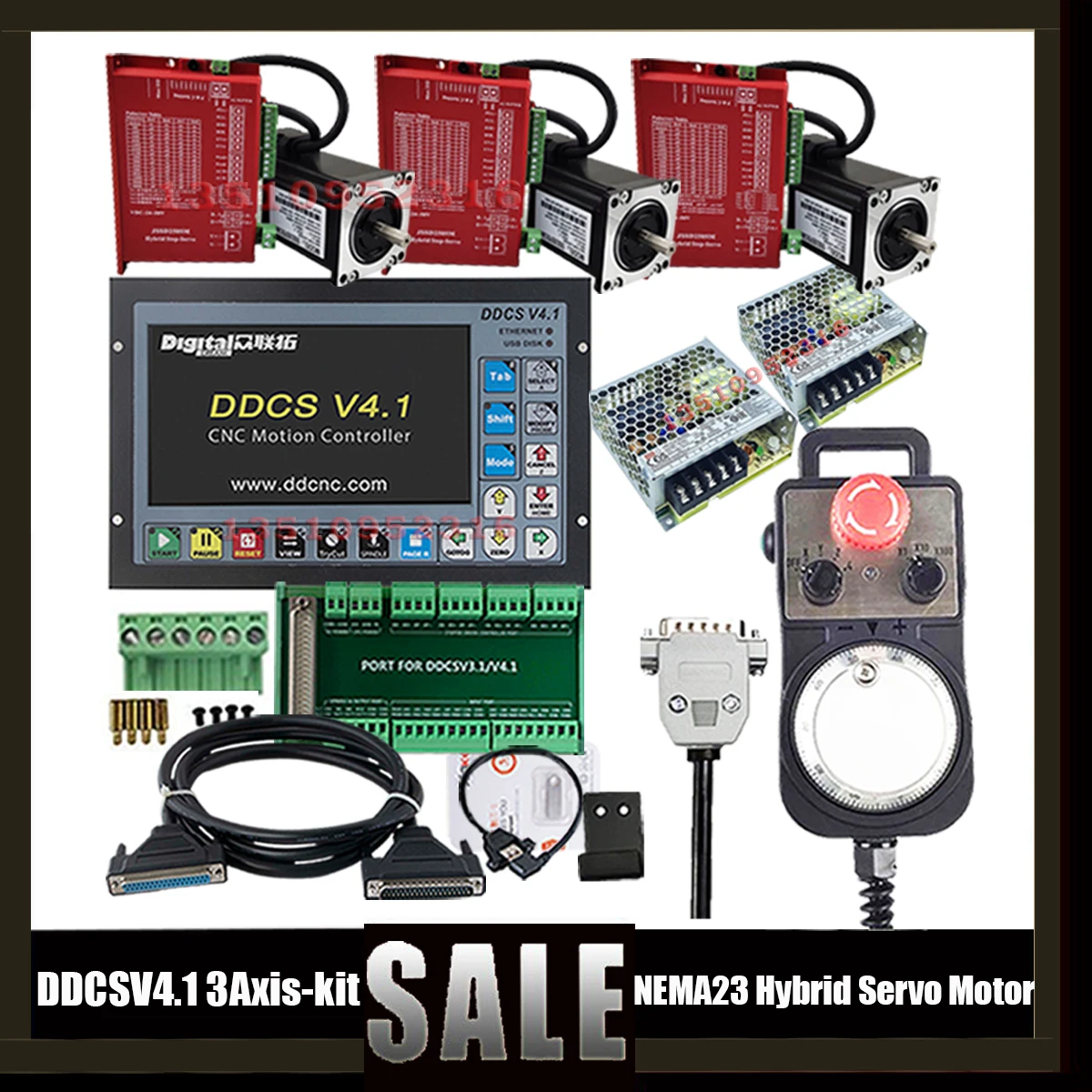 

Ddcsv3.1 Upgrade Ddcsv4.1 3-axis Cnc Offline Independent Controller + Nema23 Hybrid Servo Motor Driver Kit Handwheel Mpg 75w24v