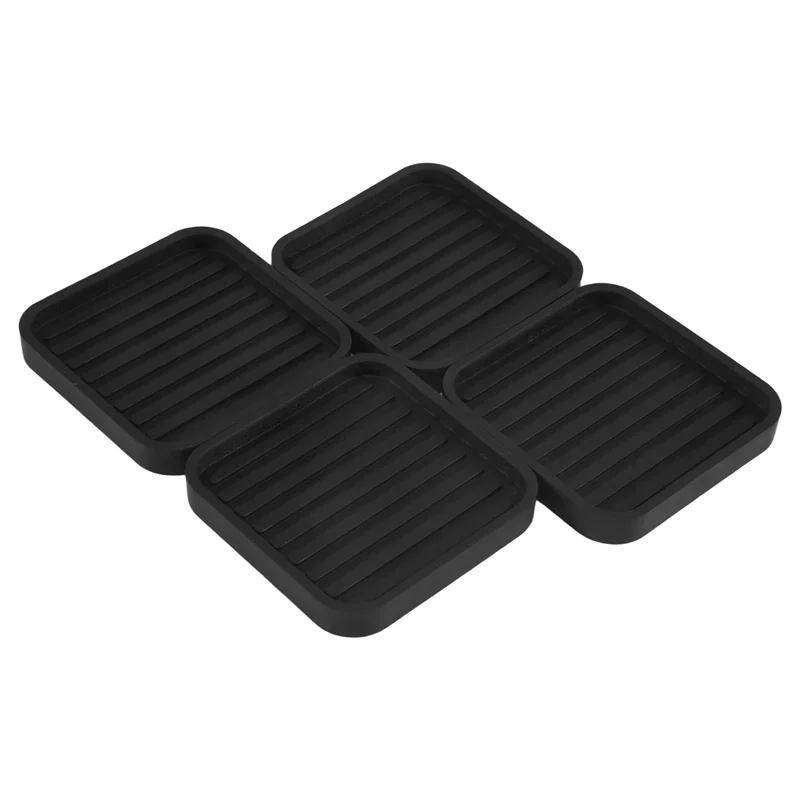 AC88-4Pcs สแควร์ยางเฟอร์นิเจอร์ Caster ถ้วย Anti-เลื่อนเฟอร์นิเจอร์แผ่นเตียง Stopper ตัวป้องกันพื้น