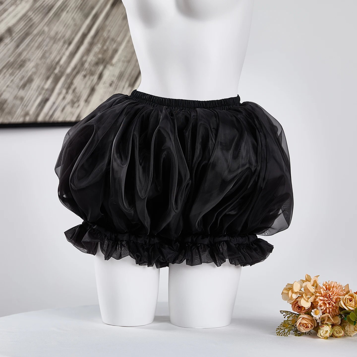 Violent Pumpkin Skirt with Petticoat Soft Gauze Puffy Halloween Night Outfit Polyester Fiber Standard Fit for Teen Girls