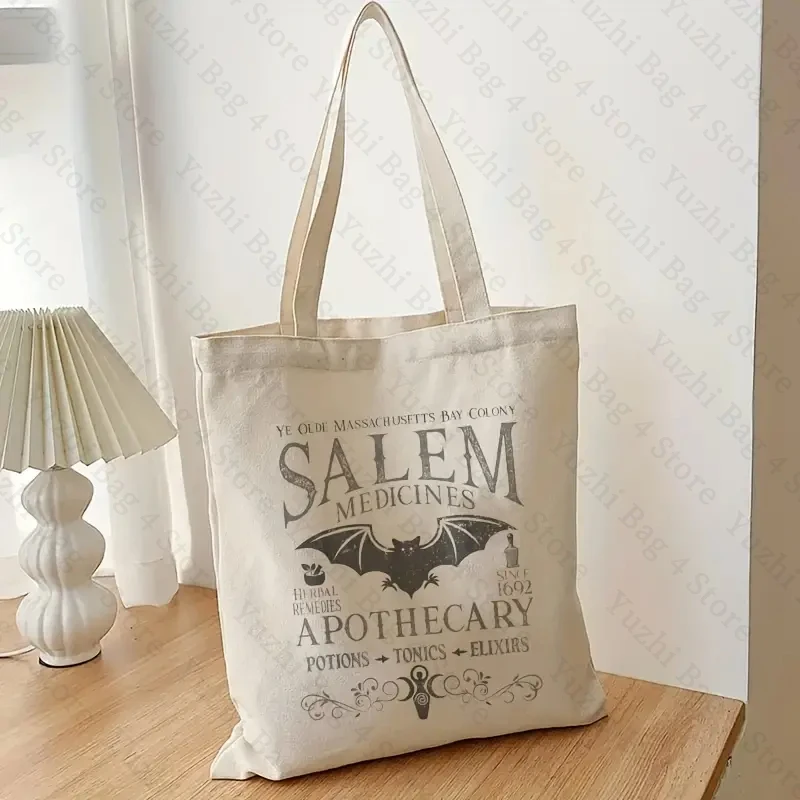 Salem Medicine Apothecary Pattern Tote Bags Best Gift for Who Love Fourth Wing Women Men Shopping Bag for Novel Lover