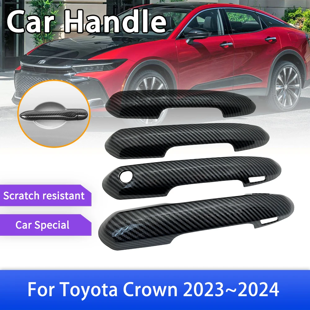 

Carbon Fiber Smart Door Handle Cover for Toyota Crown Crossover S235 2023 2024 Car Exterior Accessories Creative Stickers Trim