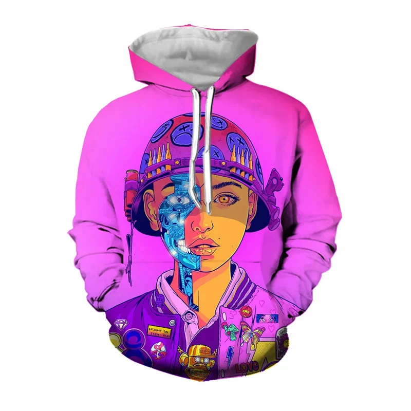 3D Cyberpunk Hacker Print Hoodies For Men Fashion Streetwear Hooded Sweatshirts Women Harajuku Y2k new in hoodies & sweatshirts