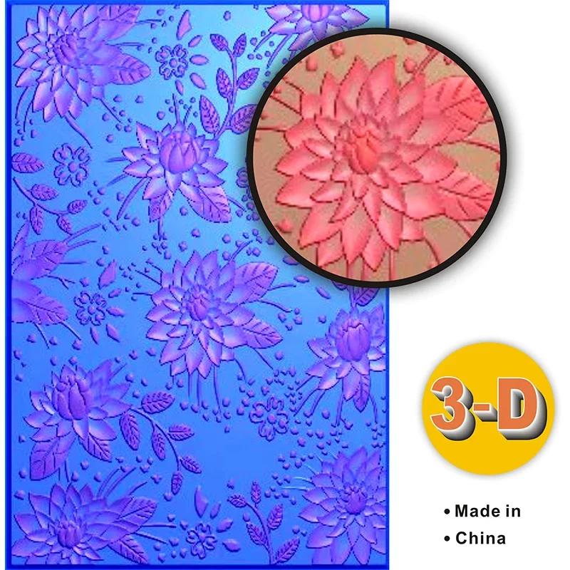 Chrysanthemum Field 3d Relief Folder For Handmade Brick Wall Cobblestone Leaves And Letter Background Greeting Card Scrapbook 20