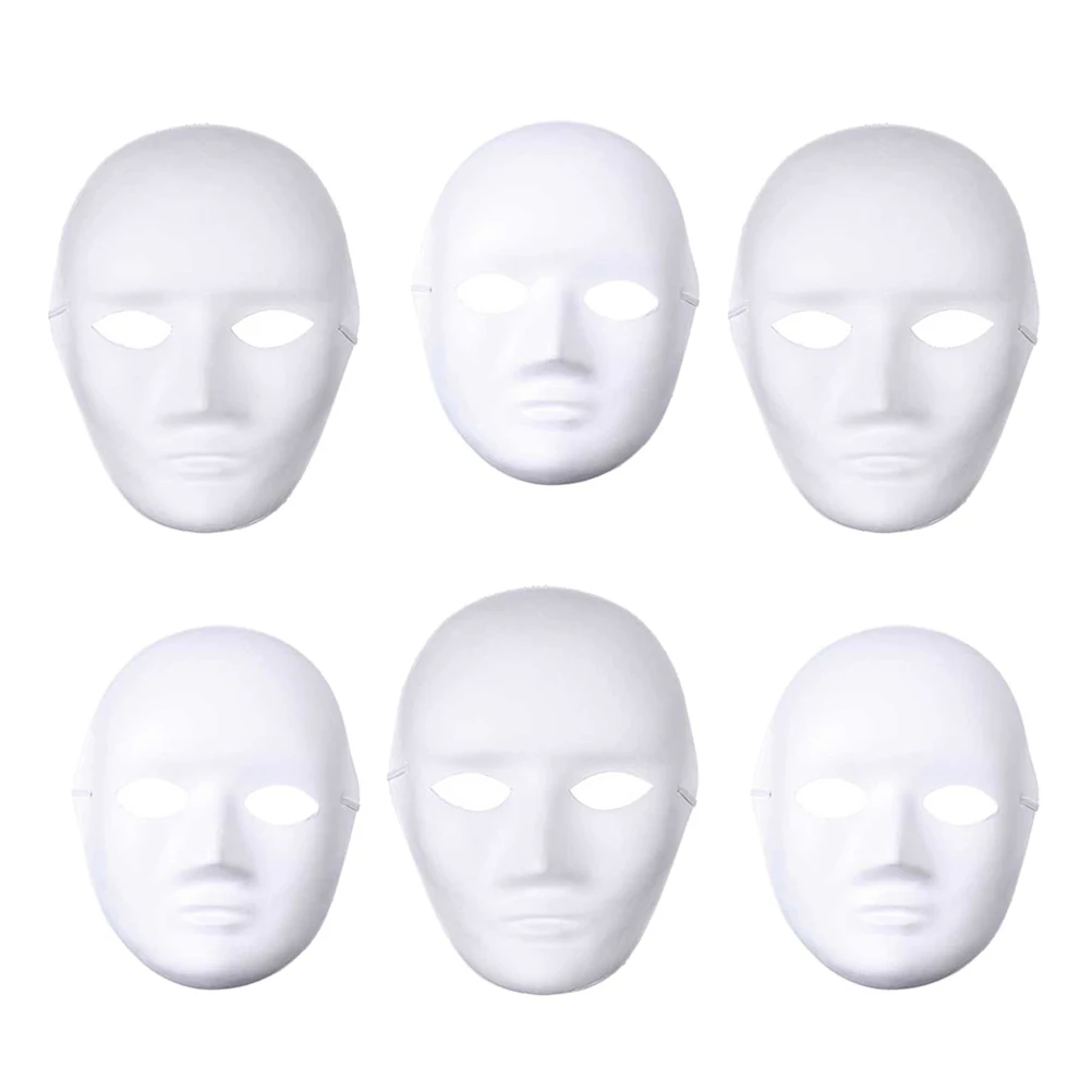 

24pcs Hand-Drawn Full Face Cosplay Mask Halloween Party Costume Blank Diy Painting Ghost Mask For Masquerade Carnival Hip-Hop
