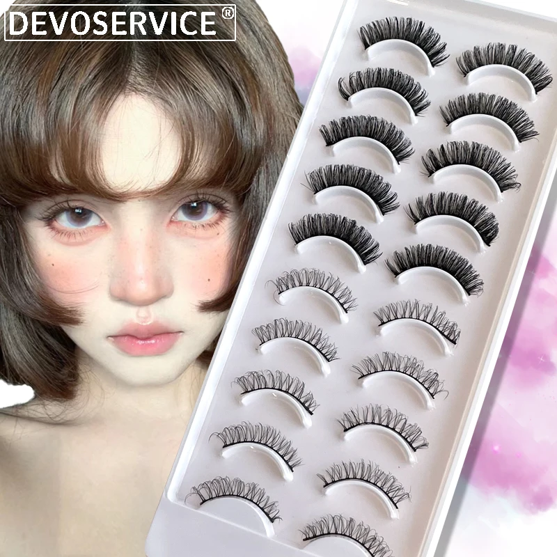 

DEVOSERVICE Combination Cat Eye Lashes Natural Realistic Messy 3D Mink Lashes Fluffy Reusable False Eyelashes Make Up Pestañas