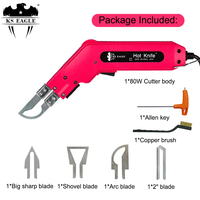Electric Hot Knife Thermal Cutter Hand Held 80W Cutter Foam Cutting Tools Non-Woven Fabric Rope Curtain Multiple Cutter Blade