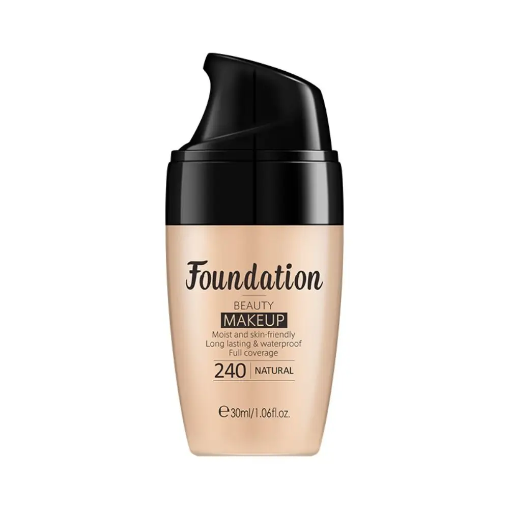 New Natural Liquid Foundation Cream Oil Control Long Lasting Face Concealer Waterproof Makeup Tool Cover Base Cosmetics