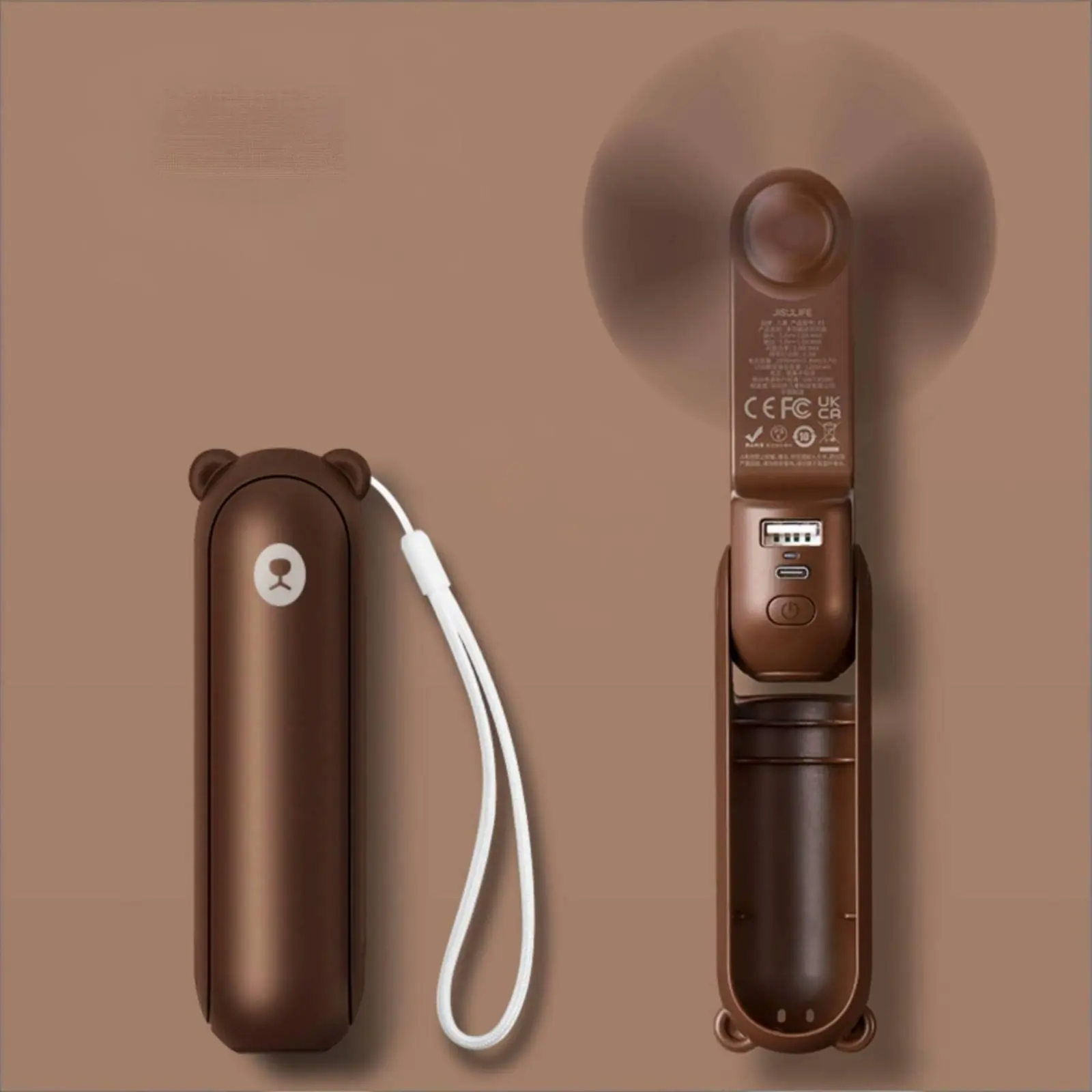 

Folding Handheld Fan Multifunction USB Rechargeable Fan Compact Long Battery Life for Travel, Outdoor