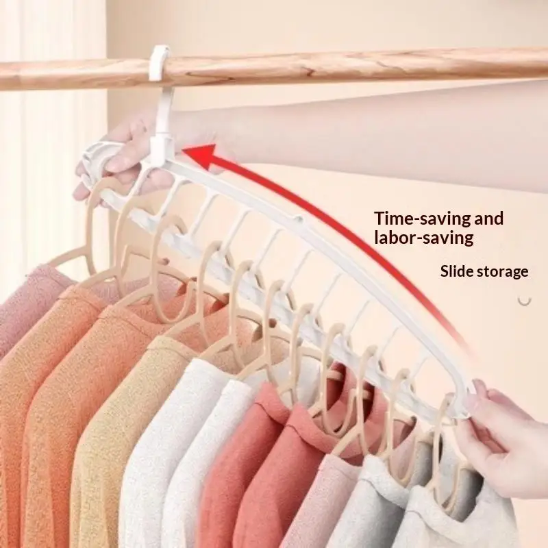 New Multi Layer Space Saving Hangers 11 Holes Non Slip Plastic Clothes Organizer Horizontal Vertical Use