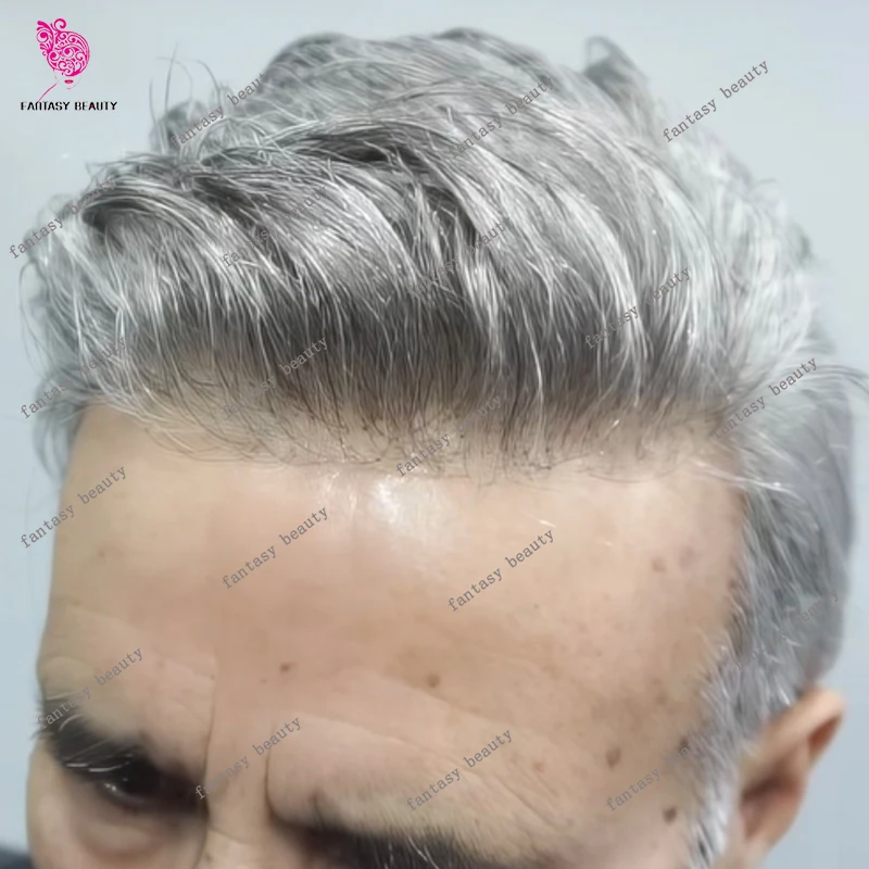 

Незаметные парики из натуральных волос с естественной линией роста волос, сверхпрочные, серые 1B80, 1B50, для пожилых мужчин, для лысых мужчин, черные, коричневые, мужские накладки для волос