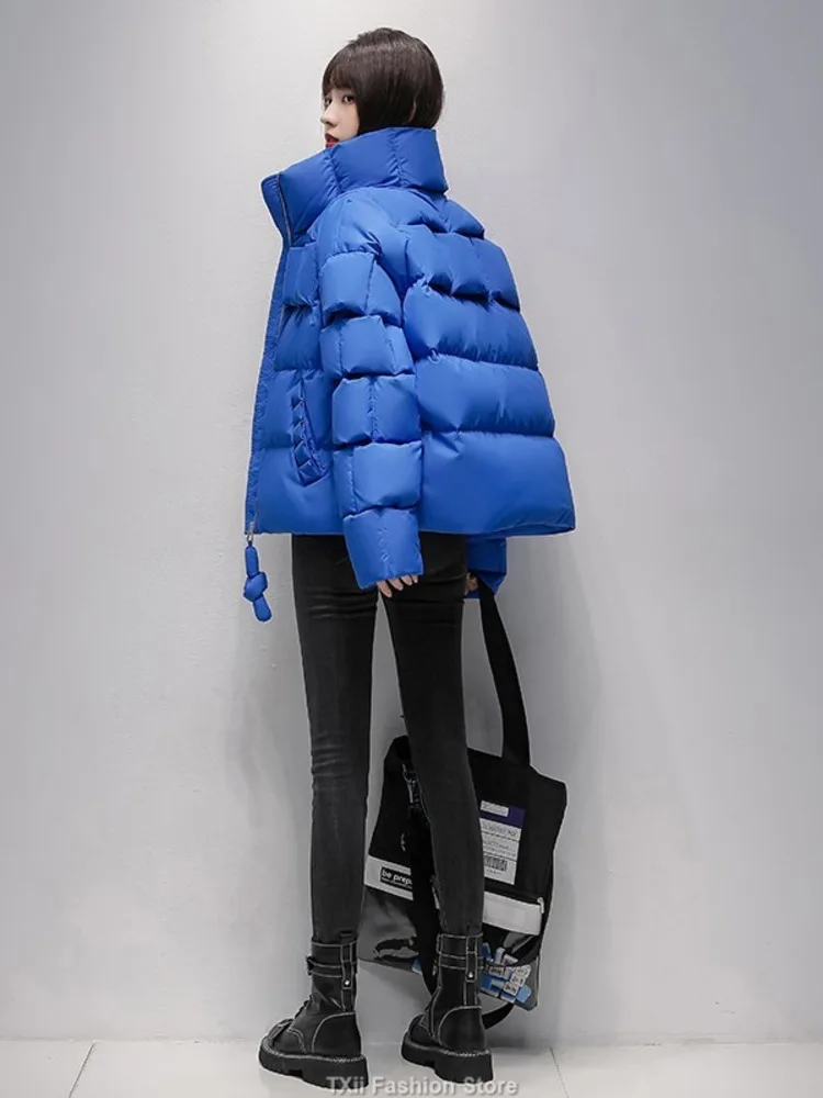 TXii piumino invernale donna caldo moda oversize addensare Streetwear coreano sciolto spesso corto piumino parka vestiti