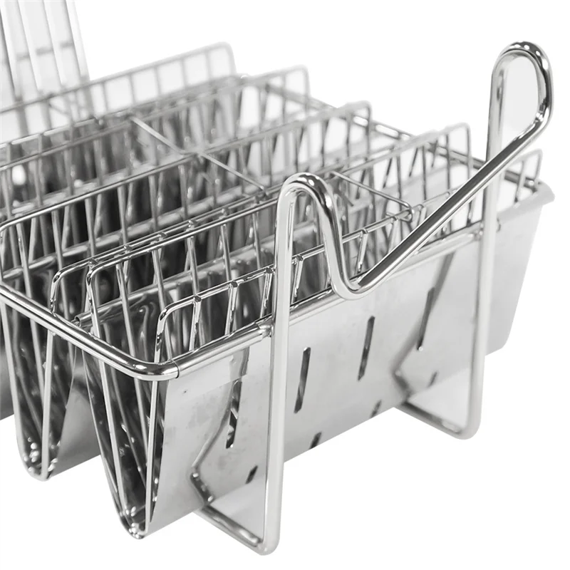 A45I 4 rejillas de cocina para freír, cesta para patatas fritas, cesta para freír tortilla para freidora de grasa profunda, cesta de acero inoxidable