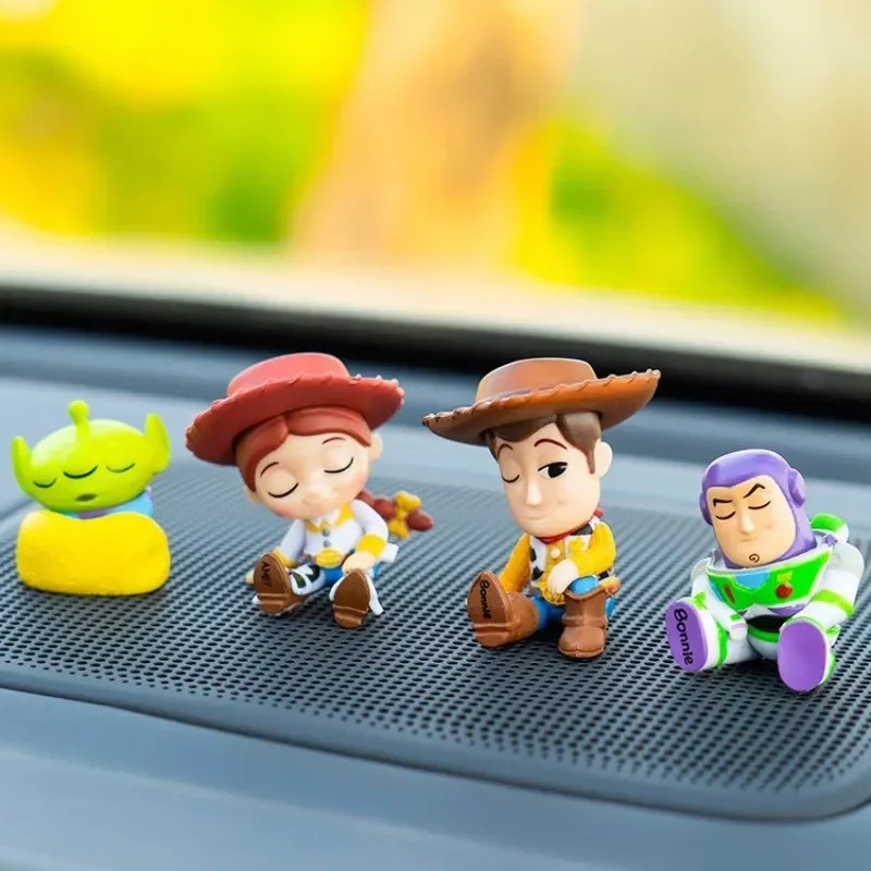 Cartoon Car Ornament Accessories Cute Anime Figure Buzz Lightyear Car Air Outlet Vent Perfume Freshener Decor Accessories Toys