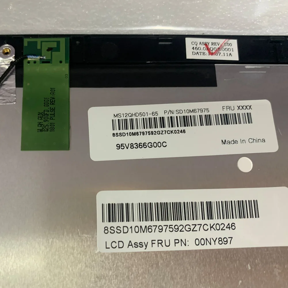 Imagem -03 - Montagem da Tela Sensível ao Toque do Visor Lcd Novo Original Lenovo Thinkpad x1 Tablet 1st Gen Ms12qhd501 2160x1440 Fru 00ny893 12