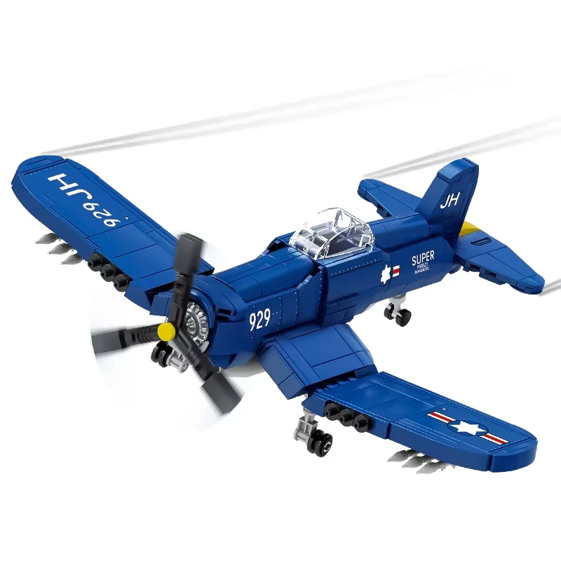 Quente ww2 militar lutador avião blocos de construção eua f4u corsair modelo P-51 tijolos arma ar serise brinquedo para meninos presente aniversário