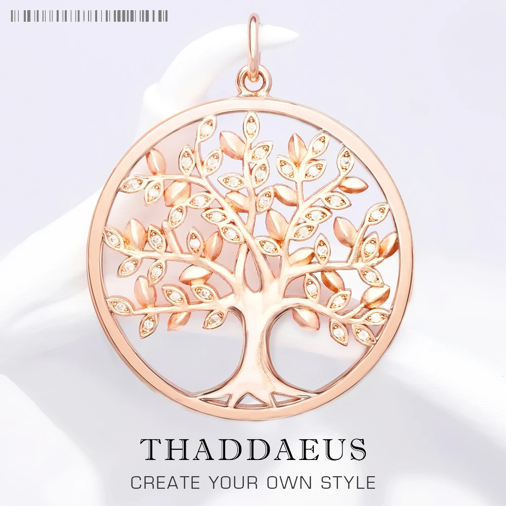 

Подвеска в виде дерева цвета розового золота, 2020 новые модные ювелирные изделия в европейском стиле, романтичная бижутерия из стерлинговог...