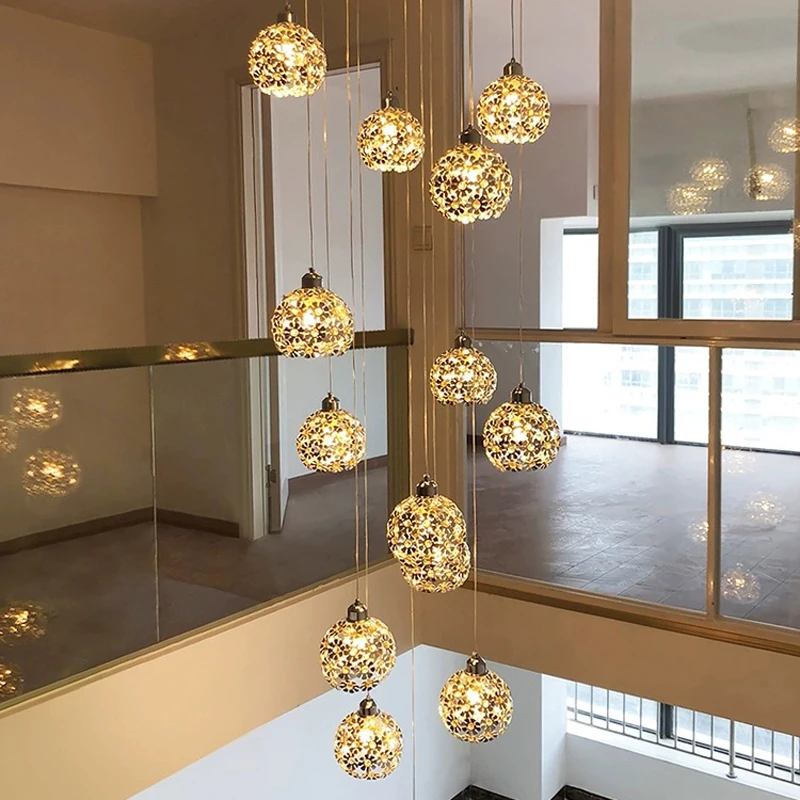 

BOSSEN modern crystal chandelier adjustable height LED staircase dining room living room exhibition decorative light