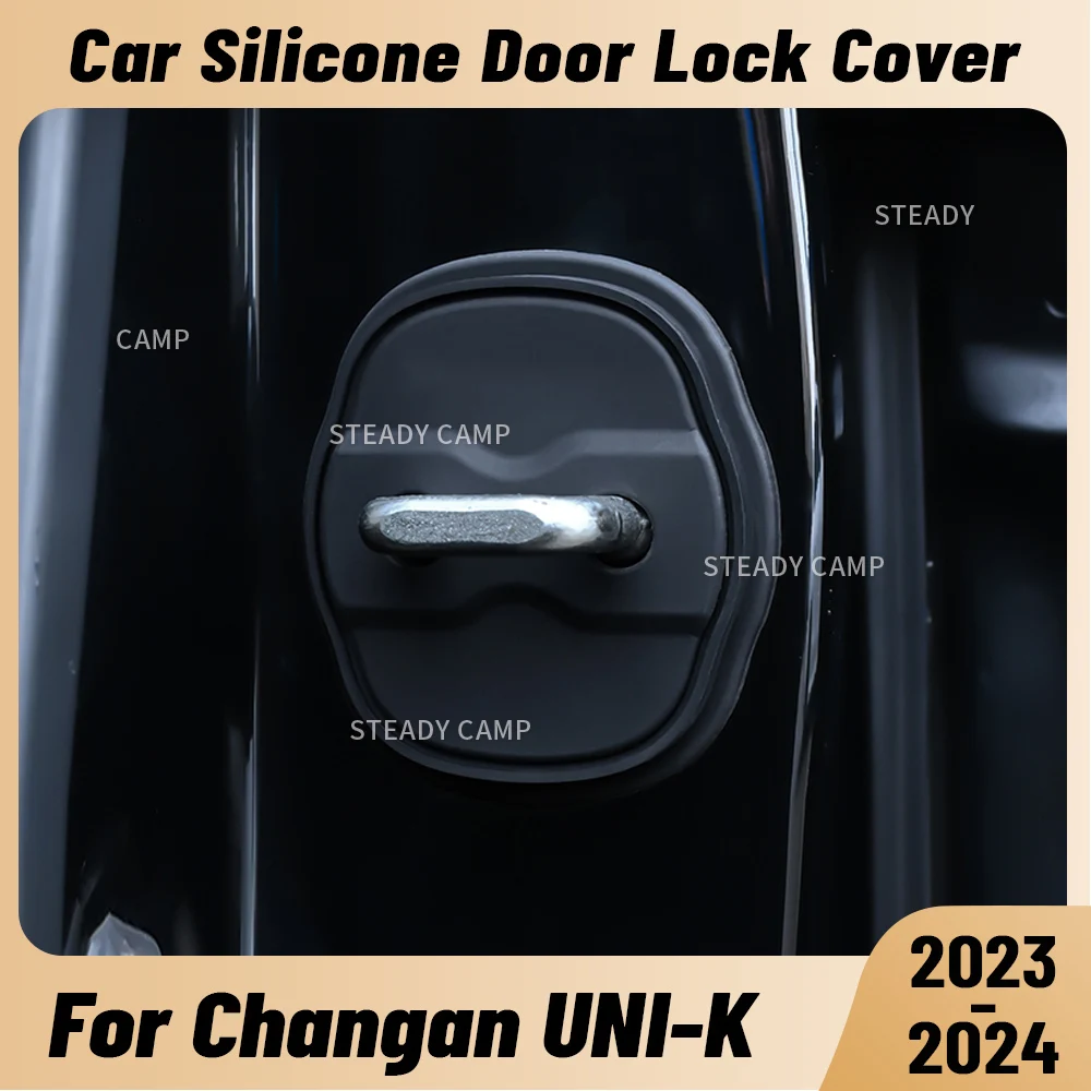 For CHANGAN UNI-K 2023-2024 Car Door Shock Absorber Door Lock Protector Silicone Auto Door Lock Latches Cover Accessories