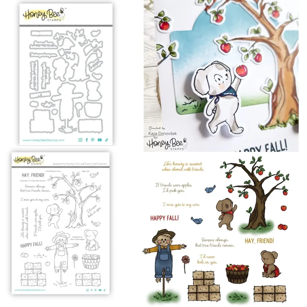 Pre-Order: Storybook Fall - Honey 2024 August Metal Cutting Dies Stamps For Scrapbook Diary Decoration Embossing Diy Greeting