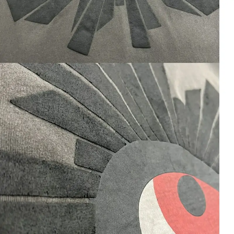 2023 Summer Truth Eye Foam Print Short Casual Retro Sleeve Loose Men High Street T-shirt