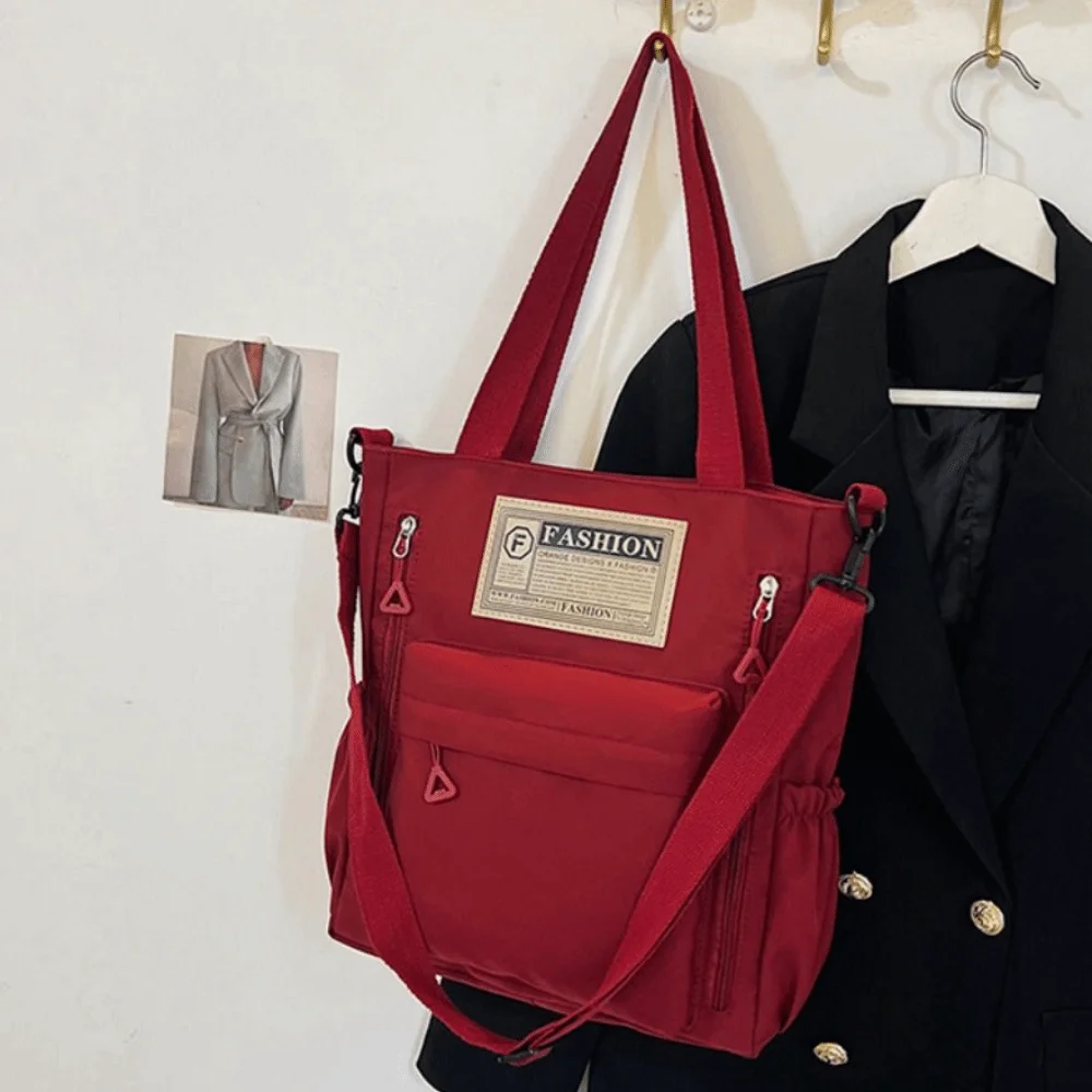 

Solid Color Women's Shoulder Bag Simple Lightweight Student Tote Bag Portable Large Capacity Single-shoulder Bag Work Travel