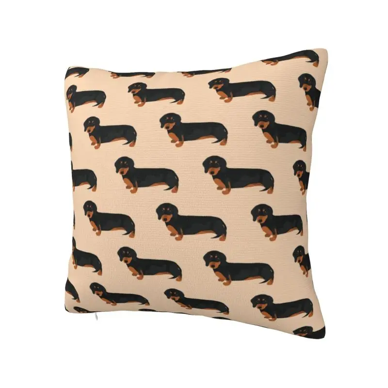 Custom Sausage Dog Lovers Square Pillowcover Home Decorative Dachshund Wiener Puppy Cushion Cover Throw Pillow for Living Room