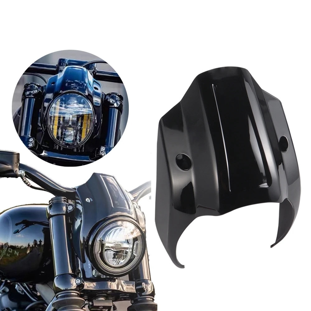 

Motorcycle Gloss Black Front Headlight Fairing For Harley Softail Street Bob FXBB FXBBS 2018-2022