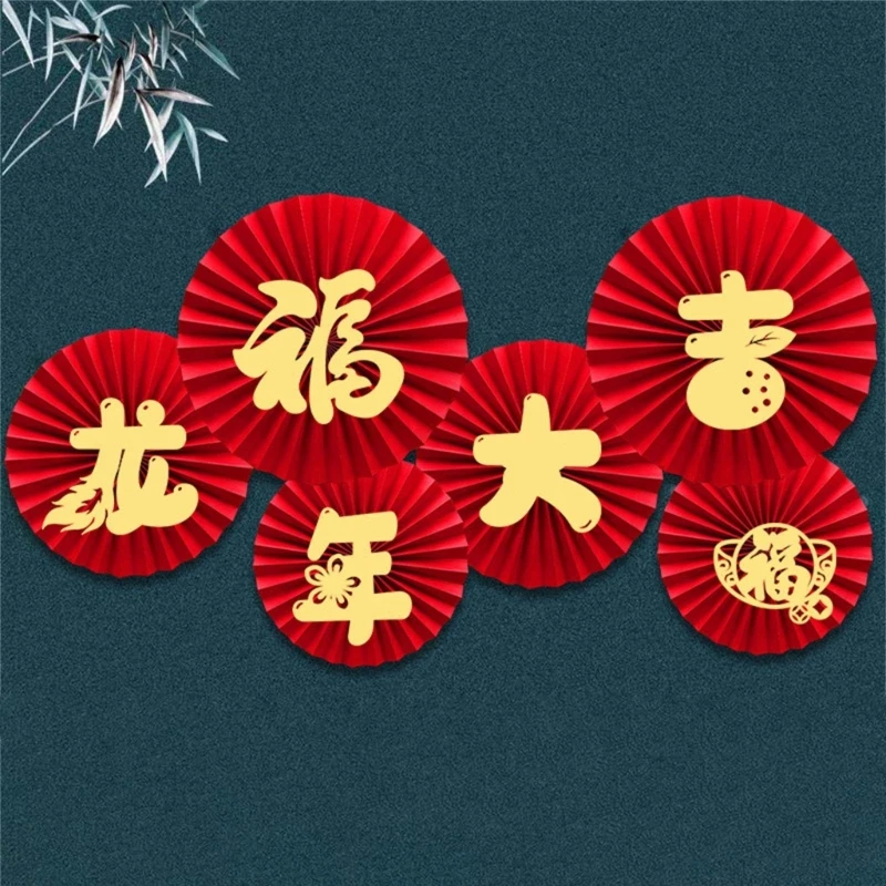 2024 Paper Fan Decorations Perfect for New Year Celebrations in Any Setting