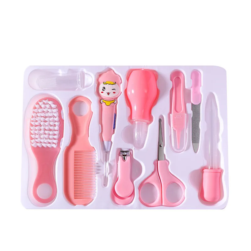 10pcs/baby care set newborn beauty manicure set baby medical nail haircut brush tool