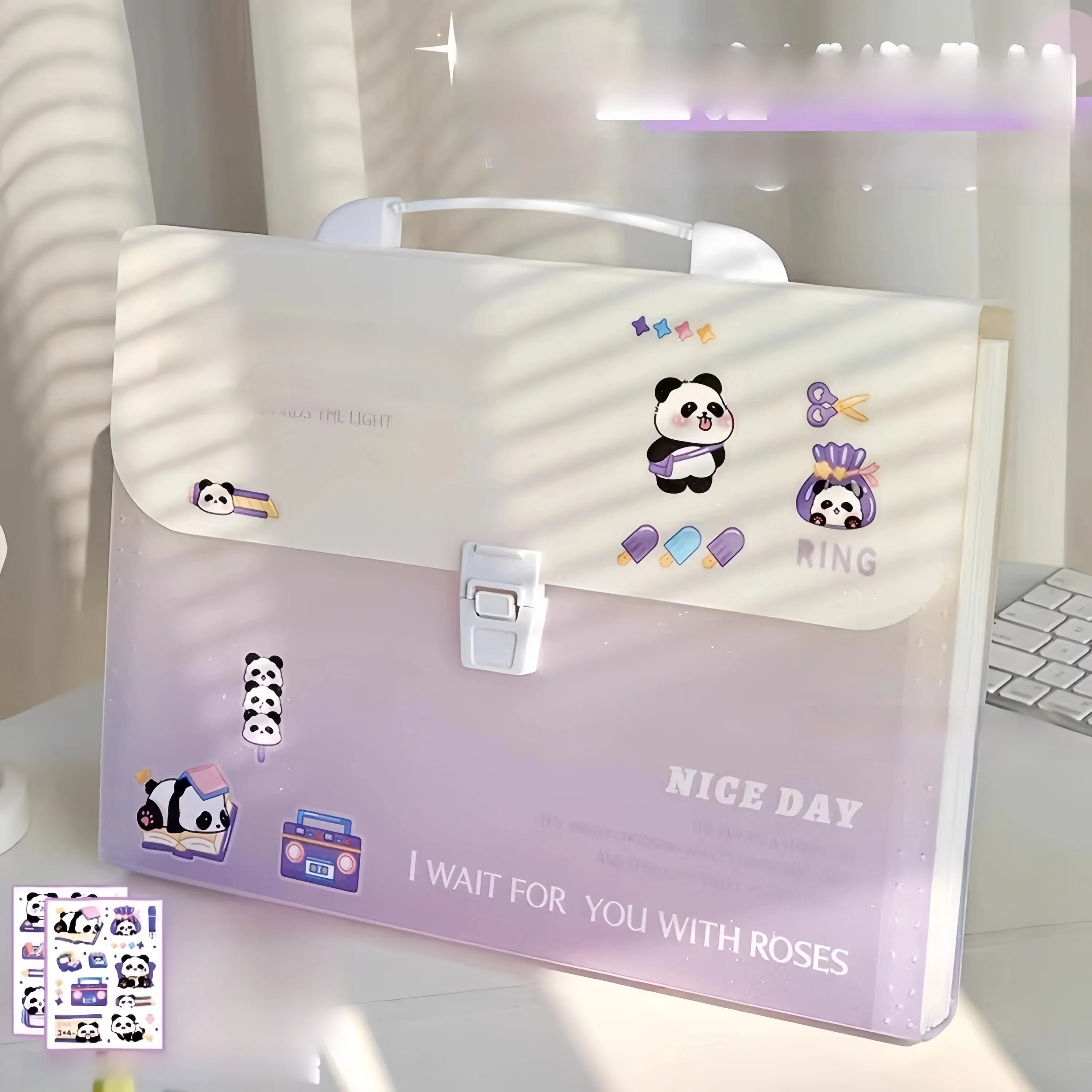 high-capacity-a4-test-paper-organizer-bag-portable-accordion-file-folder-subject-classification-gradient-panda-design-student