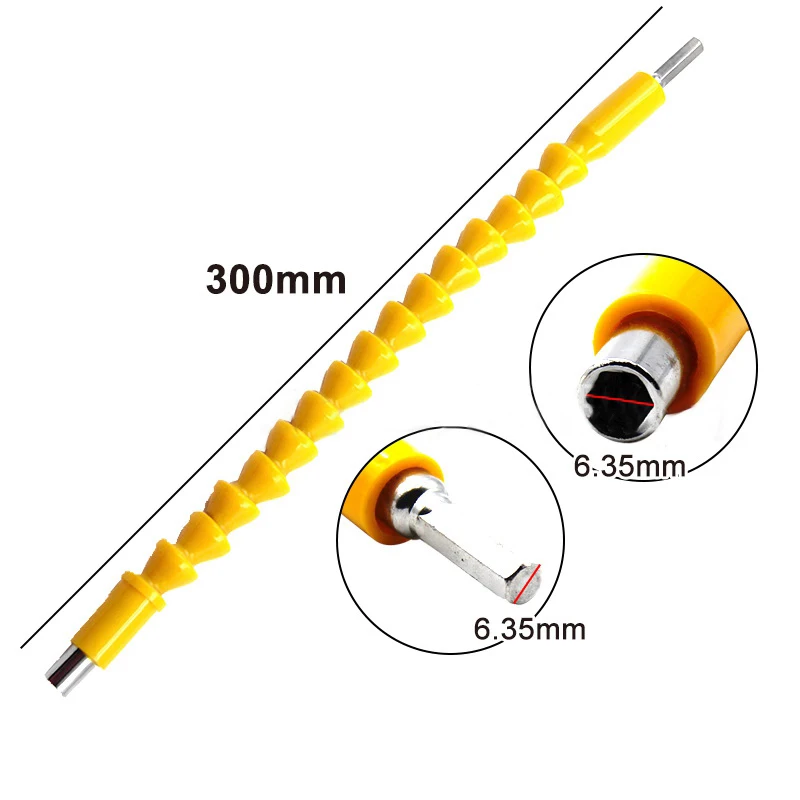 Manico esagonale da 300mm punta per cacciavite ad albero flessibile universale trapano elettrico punta per cacciavite elettrico asta di prolunga per collegamento