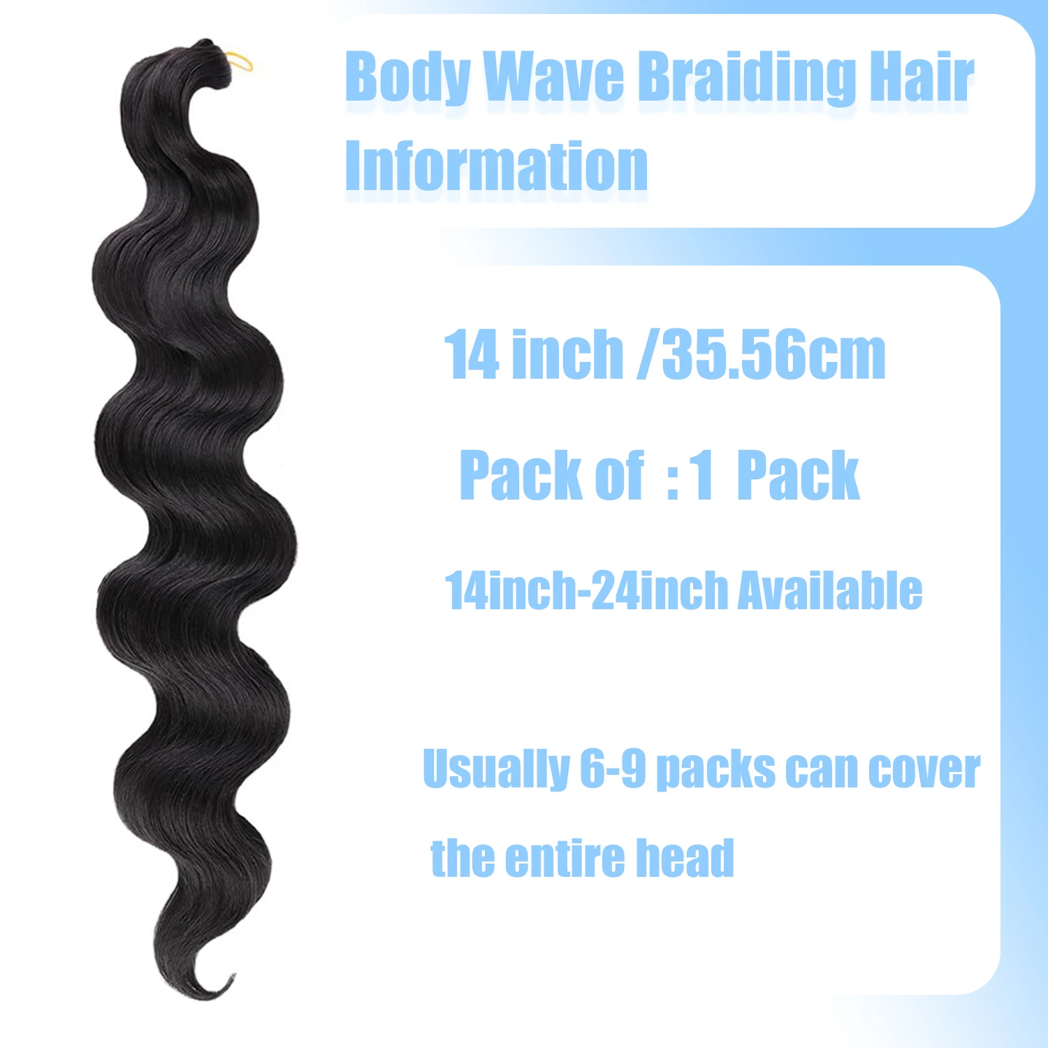 Rambut Sintetis BlackBody Wave, Ekstensi Rambut Alami, Ombre, Kuncir Kuda Tebal, Rambut Longgar, Deep Wave