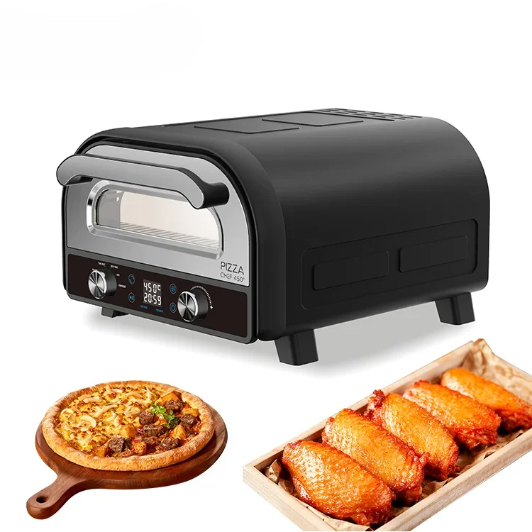 Karodo High Quality Multifunctional Electric Desk Pizza Oven Rotating Pizza Stone Maker High Temperature Pizza Oven