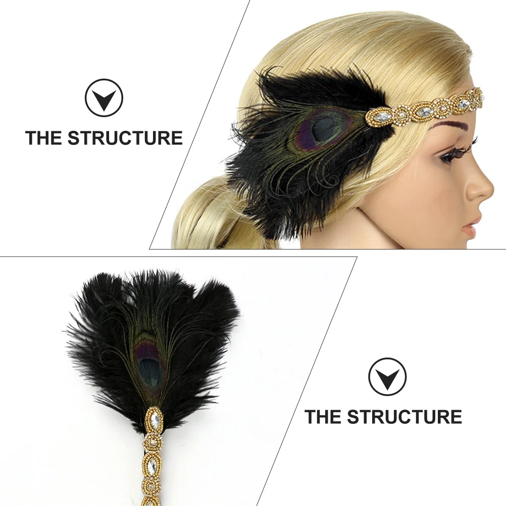 

1pcs Headband Vintage Flapper Fascinator Hair Accessory For Women Party Performance Bride Headwear Decor
