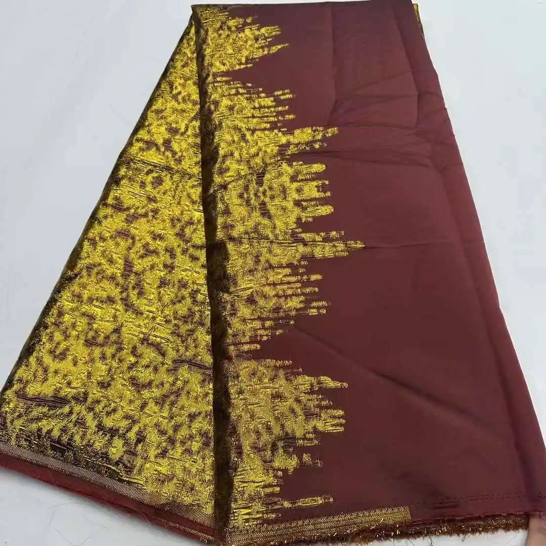 Nigerian Damask Brocard Tiss Gradient Lace New African Brocade Fabric Jacquard Organza Lace French Net Material view 2