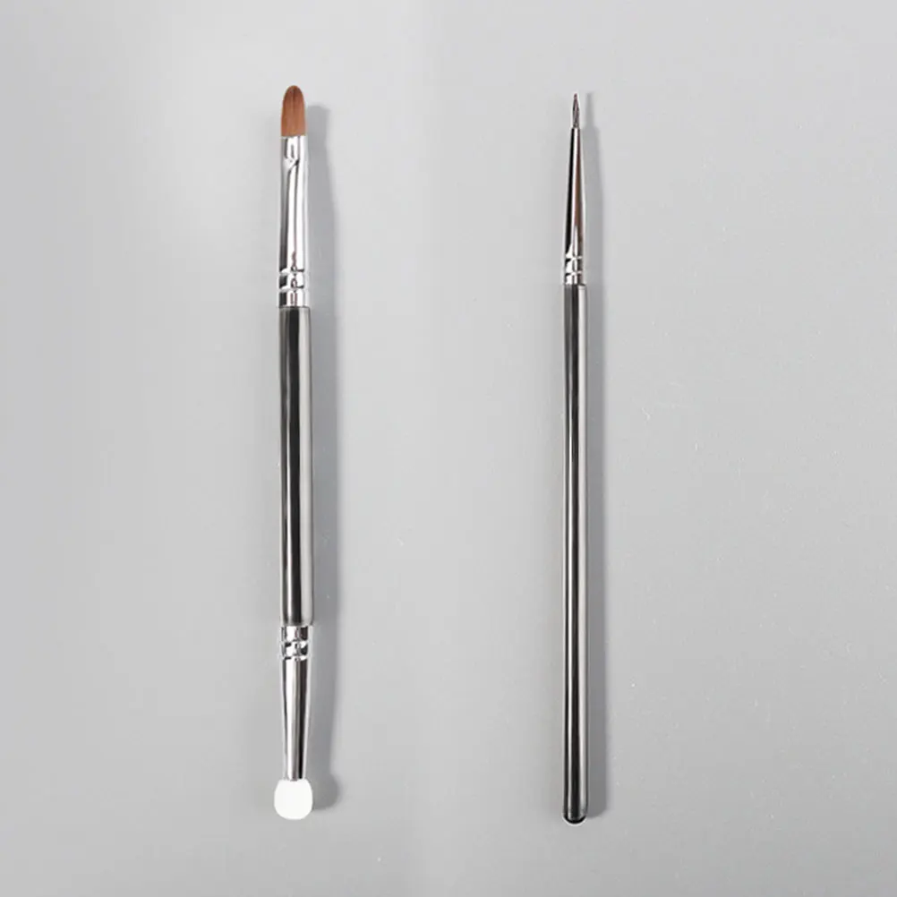 4Pcs Small Concealer Brush Double Head Fiber Makeup Tool for Blemish Cover Nose Shadow Eyeliner Precision Application Travel