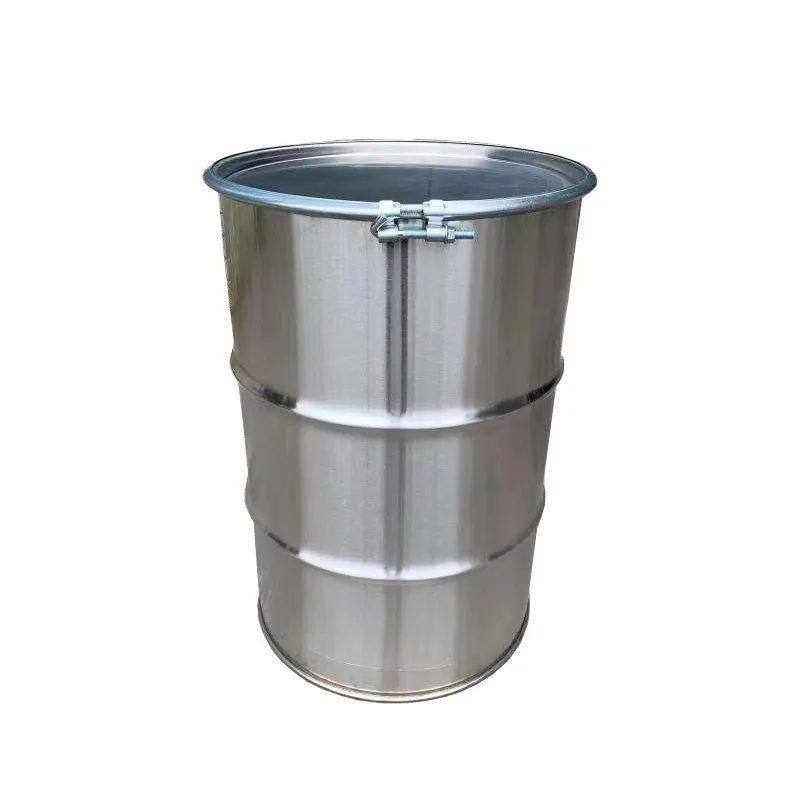 200L 50 gallon open top seamless 304 cold rolled stainless steel aseptic storage milk steel drum