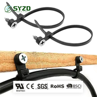 100PCS 4*150mm Screw Hole Cable Ties Reusable Fixed Nylon Cable Ties Self-locking Cord Ties Straps Fastening Loop